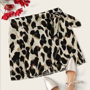 Leopard knot side wrap skirt